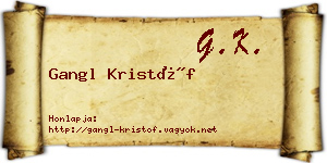 Gangl Kristóf névjegykártya